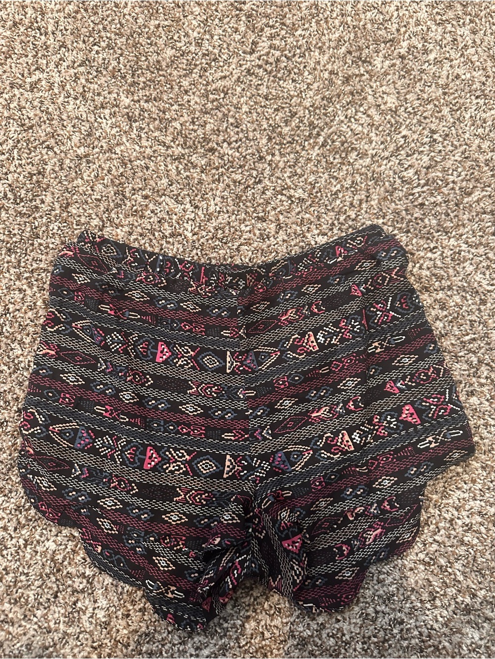 High-Waist Black Tribal Print Women’s Shorts